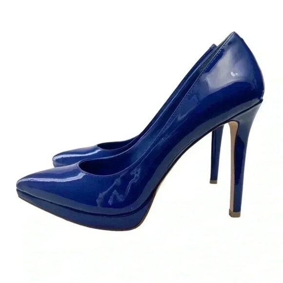 BCGBeneration Pointy Toe Pumps High Heel Platform Stilettos Cobalt Blue Size 7 - Picture 5 of 16